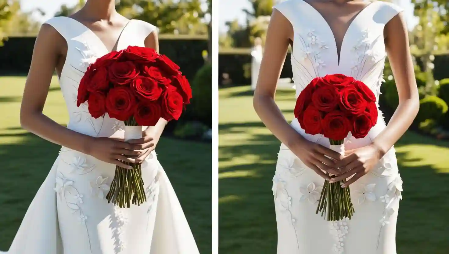 Vestido de noiva com detalhes em 3D
